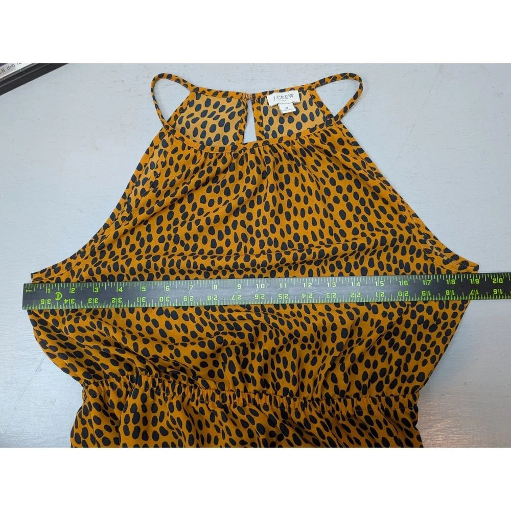 J. Crew Leopard Printed Maxi Dress Womens Size 8 Keyhole Boho Back Elastic Waist